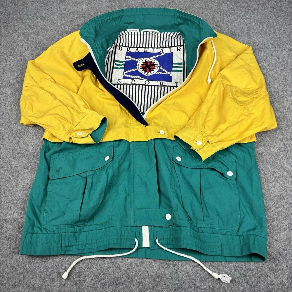 VTG Braefair Sports Jacket Mens Large‎ Colorblock Sailing Nautical Windbreaker